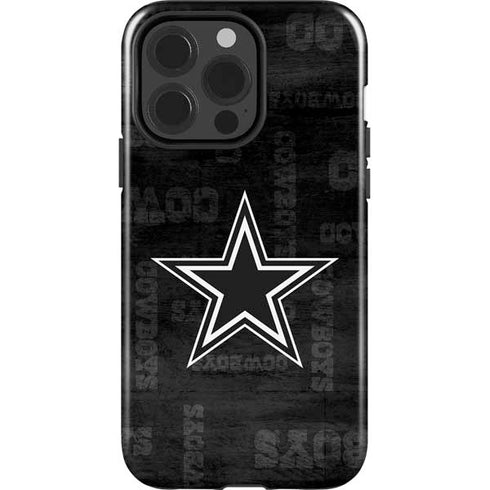 NFL Dallas Cowboys Black & White iPhone 15 Pro Impact Case